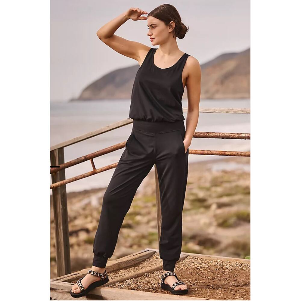 Sweaty Betty Utility Outdoors Gary Sleeveless Racerback Jumpsuit XS Black Sporty